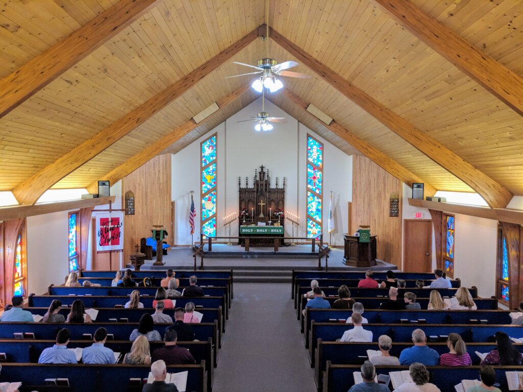 Congregation in the sanctuary.